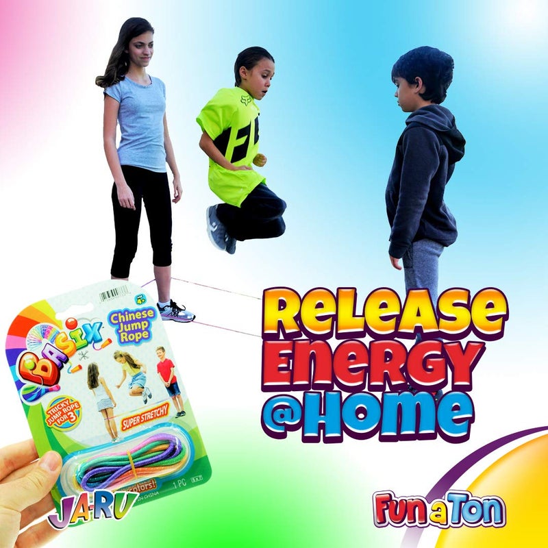 Ja-Ru 2CHILL Chinese Jump Rope by (Pack of 2) Colorful Stretch Rope | Item #733-2SL - Image 2